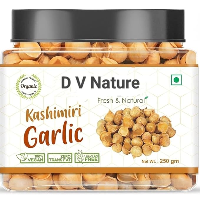 DV NATURE Kashmiri Garlic (Lehsun) - 250 gm |100% Fresh & Natural Organic Single Clove Garlic |Snow Mountain Garlic | Allium Sativum