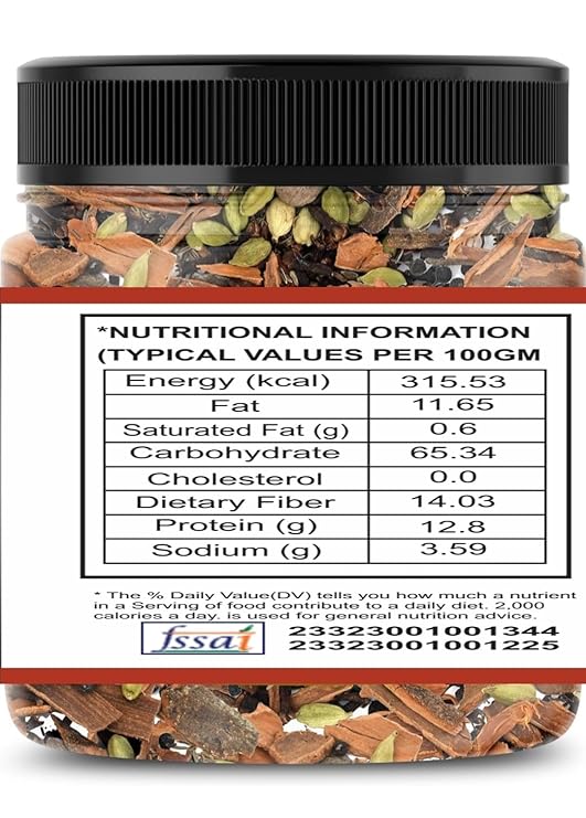 DV Nature Pure Amritsari Garam Masala Sabut Whole-North Indian Flavour 200 Gm Combo (Pack of 1) Khada Masala, Organic No Additional Preservative Added, Anise,Bay,Cardamom,Cinnamon,Cumin,Ginger