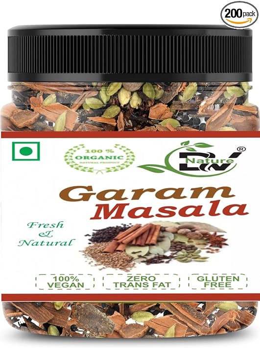 DV Nature Pure Amritsari Garam Masala Sabut Whole-North Indian Flavour 200 Gm Combo (Pack of 1) Khada Masala, Organic No Additional Preservative Added, Anise,Bay,Cardamom,Cinnamon,Cumin,Ginger